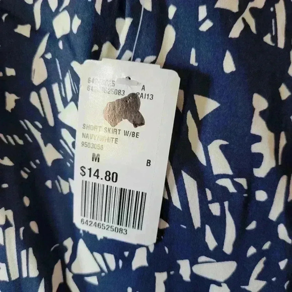 Forever 21 Juniors Sz Medium Mini Skirt Blue And White Pattern NWT - Picture 4 of 8